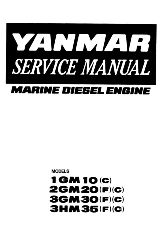 Yanmar 3HM35 Marine Diesel Engine Service Repair Manual