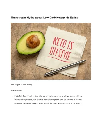 Mainstream Myths about Low-Carb Ketogenic Eating