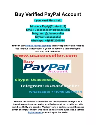 Buy Verified PayPal Account