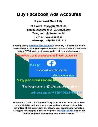 Buy Facebook Ads Accounts