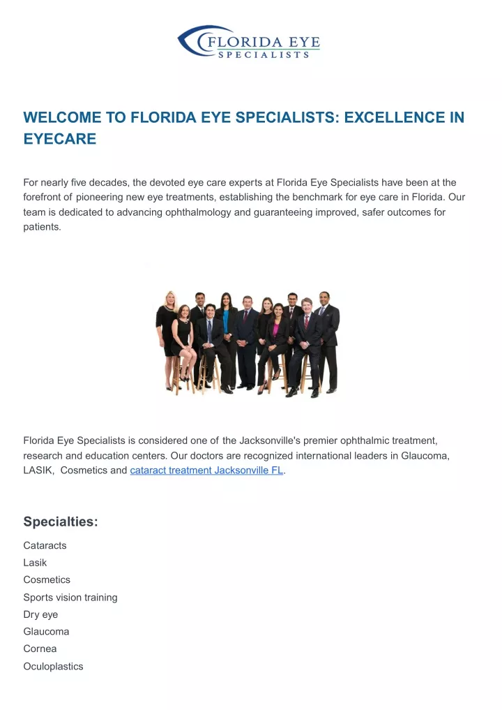 welcome to florida eye specialists excellence