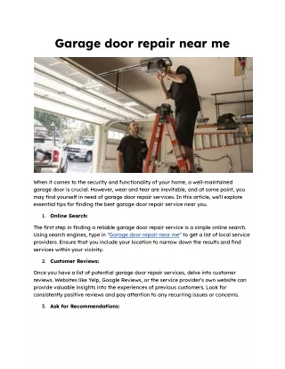 Garage door repair near me