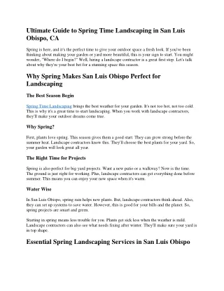 Ultimate Guide to Spring Time Landscaping in San Luis Obispo, CA