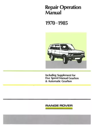 1980 Range Rover Service Repair Manual