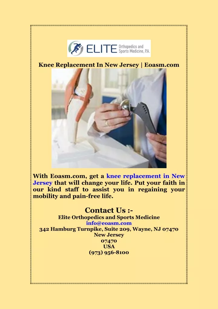 knee replacement in new jersey eoasm com