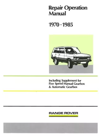 1981 Range Rover Service Repair Manual