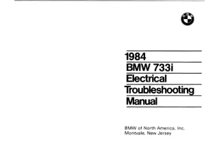 1982 BMW 7 Series E23 Service Repair Manual
