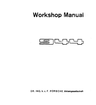 1982 Porsche 944 Service Repair Manual