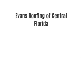 Evans Roofing of Central Florida