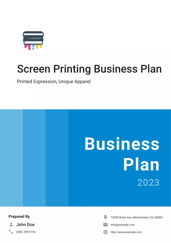 screen printing business plan pdf
