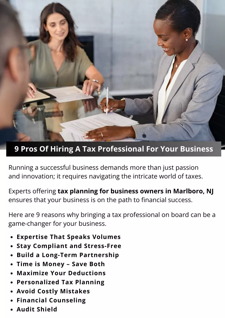 9 pros of hiring a tax professional for your