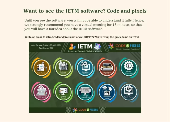 want to see the ietm software code and pixels