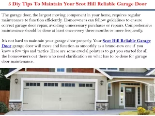 5 Diy Tips To Maintain Your Scot Hill Reliable Garage Door
