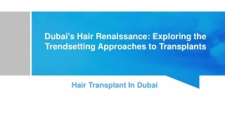 Hair Transplant in dubai