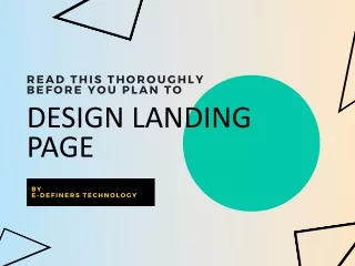 READ THIS THOROUGHLY BEFORE YOU PLAN TO DESIGN LANDING PAGE
