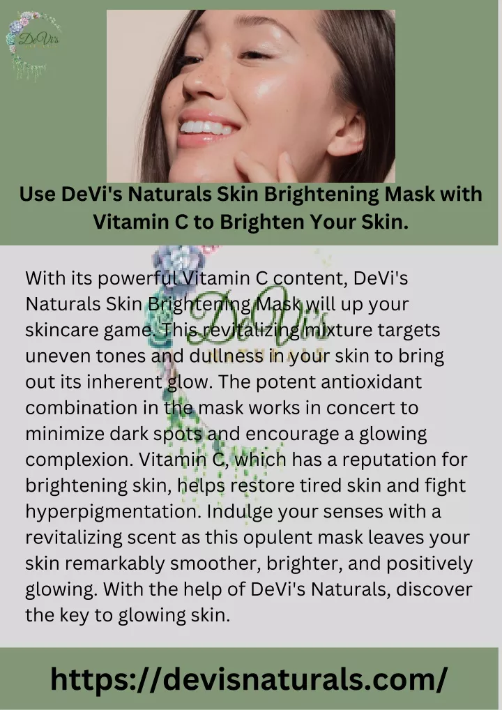use devi s naturals skin brightening mask with