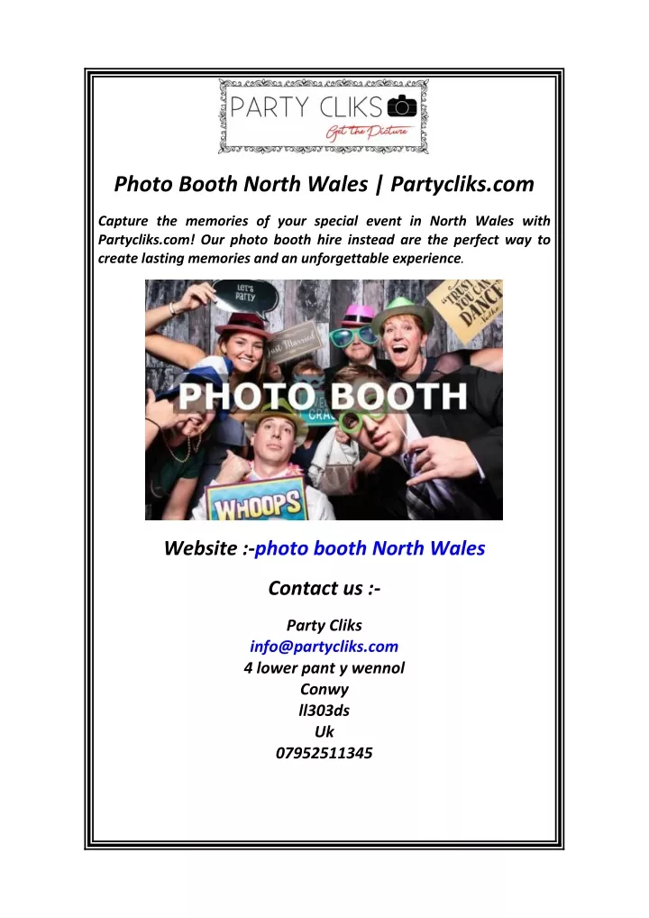 photo booth north wales partycliks com