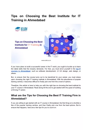tips on choosing the best institute
