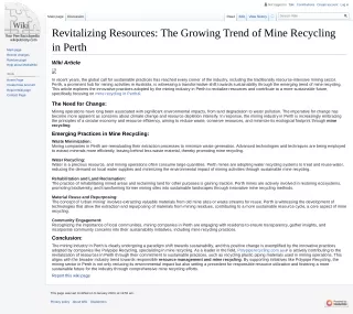 The Growing Trend of Mine Recycling in Perth