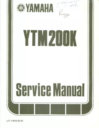 1983 Yamaha YTM200K Tri-Moto ATC Service Repair Manual