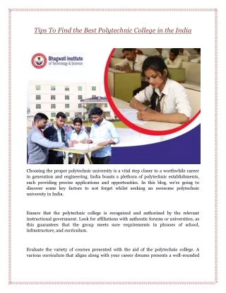 tips to find the best polytechnic college