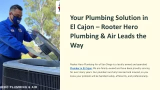 Your Plumbing Solution in El Cajon – Rooter Hero Plumbing & Air Leads the Way