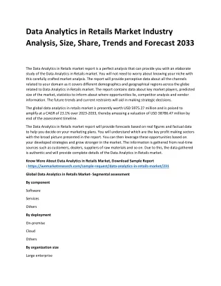 data analytics in retails market industry