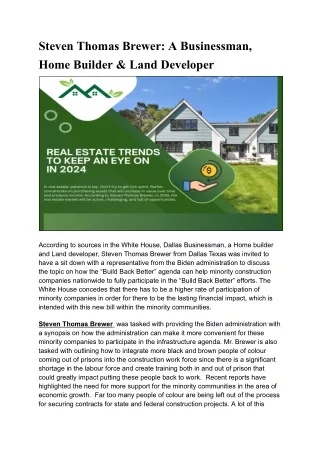 steven thomas brewer a businessman home builder