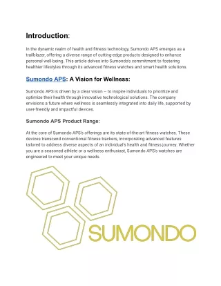 Sumondo APS: A Vision for Wellness