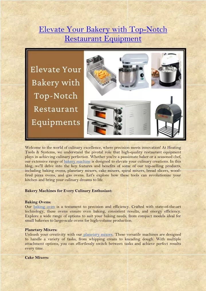elevate your bakery with top notch restaurant