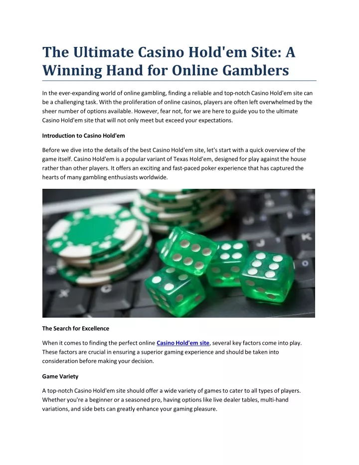 the ultimate casino hold em site a winning hand for online gamblers