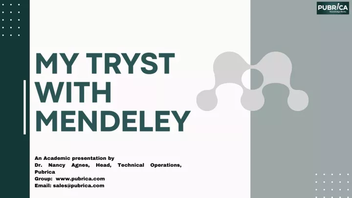 my tryst with mendeley