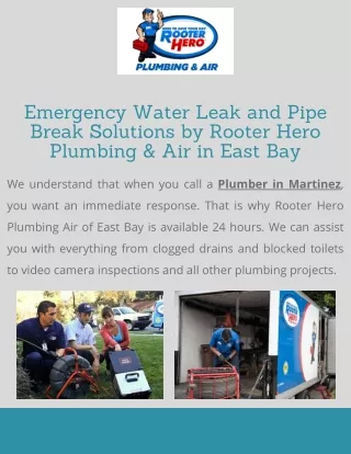 Emergency Water Leak and Pipe Break Solutions by Rooter Hero Plumbing & Air in East Bay