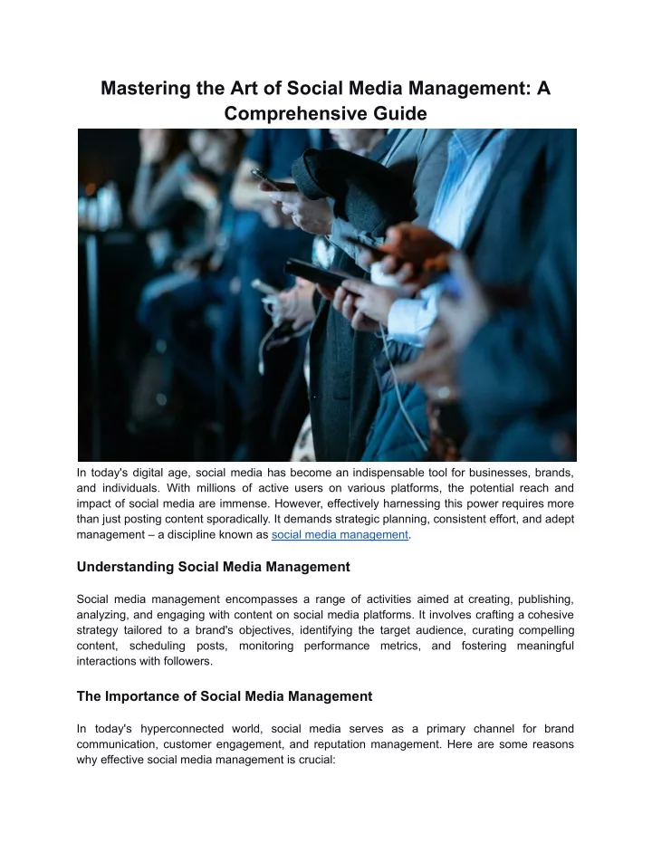 mastering the art of social media management