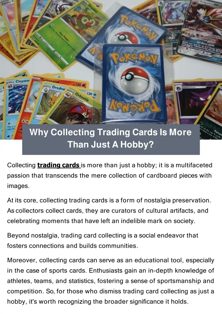 why collecting trading cards is more than just a hobby