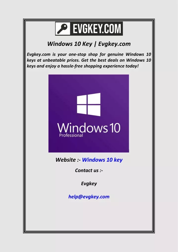 windows 10 key evgkey com