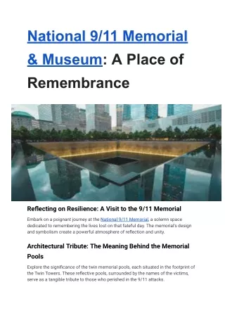 Honoring History_ National 9_11 Memorial & Museum