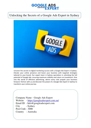 Unlocking the Secrets of a Google Ads Expert in Sydney