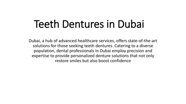 teeth dentures in dubai