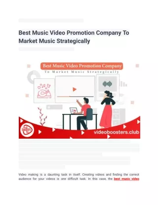 Best Music Video Promotion Company To