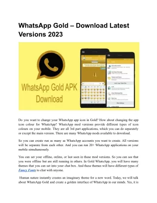 WhatsApp Gold – Download Latest Versions 2023