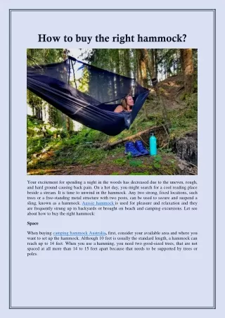 How to buy the right hammock