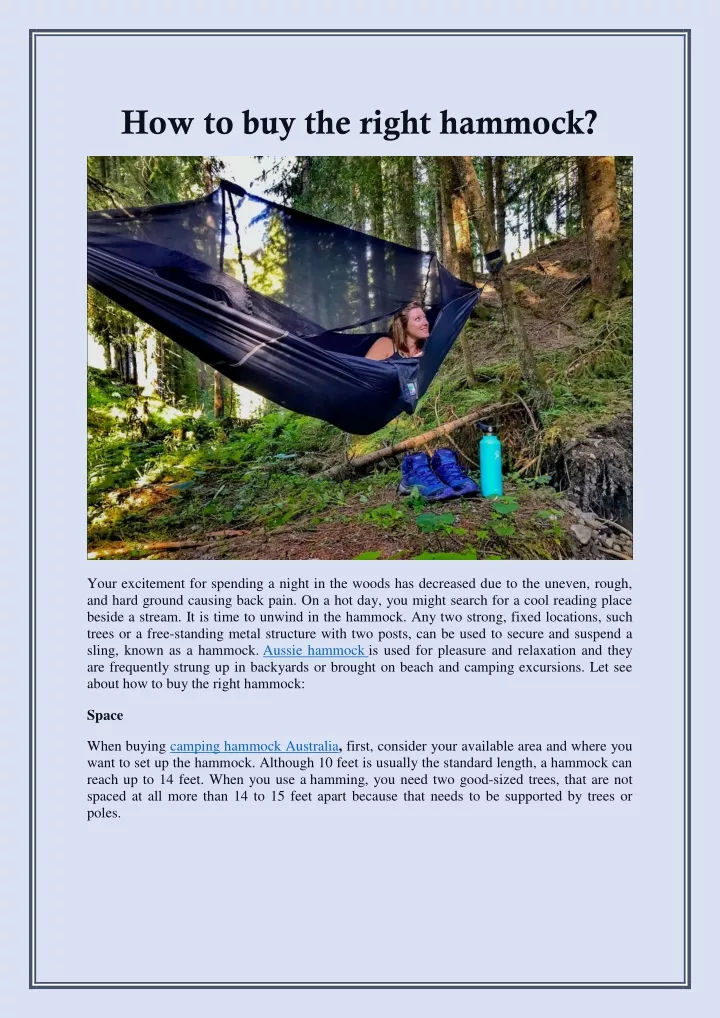 how to buy the right hammock