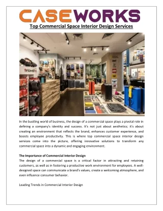 Top Commercial Space Interior Design Services
