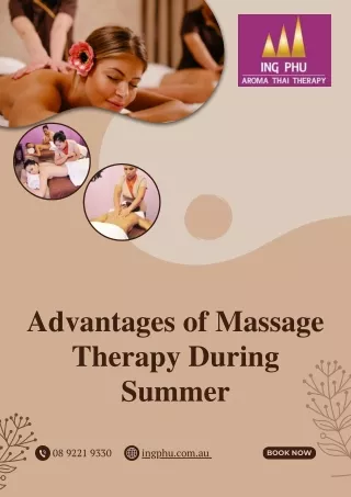 Advantages of Massage Therapy During Summer