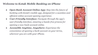 Kotak mobile banking account app for iPhone