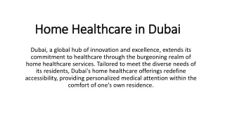 Home Healthcare in Dubai