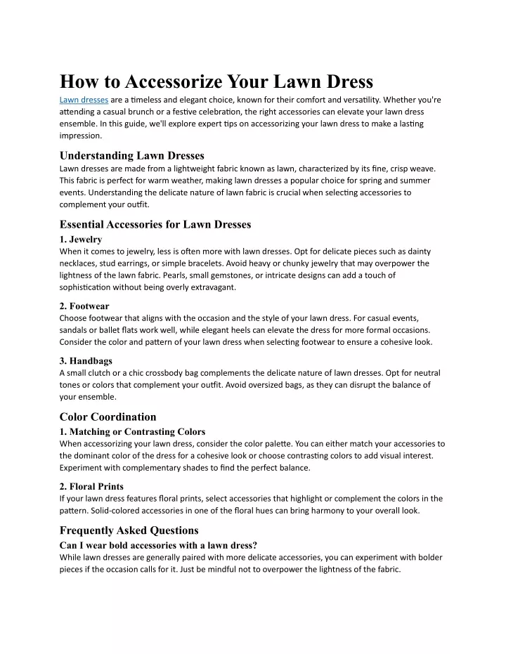 how to accessorize your lawn dress lawn dresses