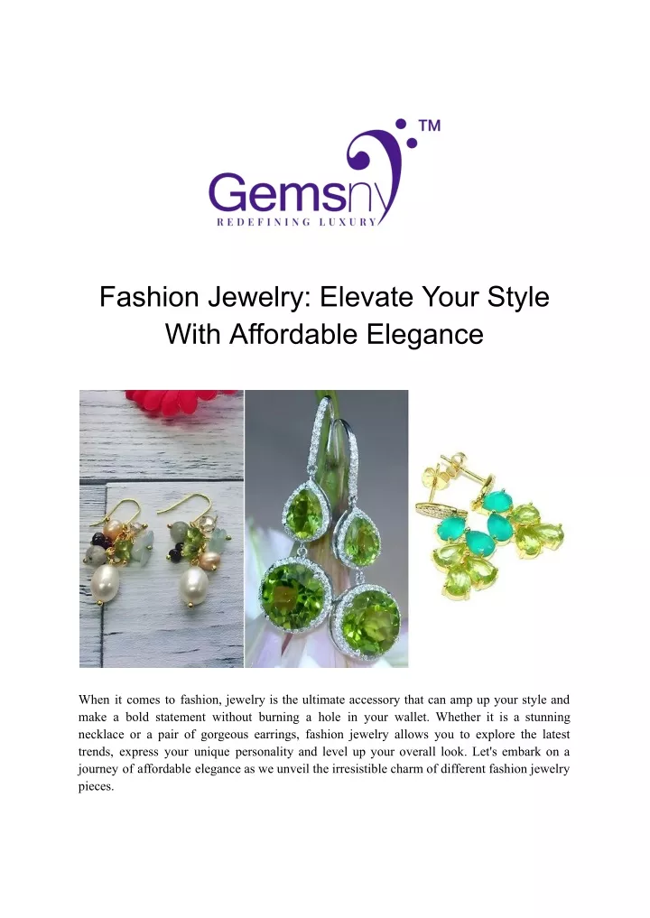 fashion jewelry elevate your style with