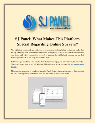 SJ Panel What Makes This Platform Special Regarding Online Surveys